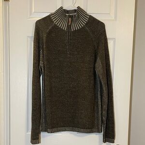 Men's Brown Zip-Up Sweater